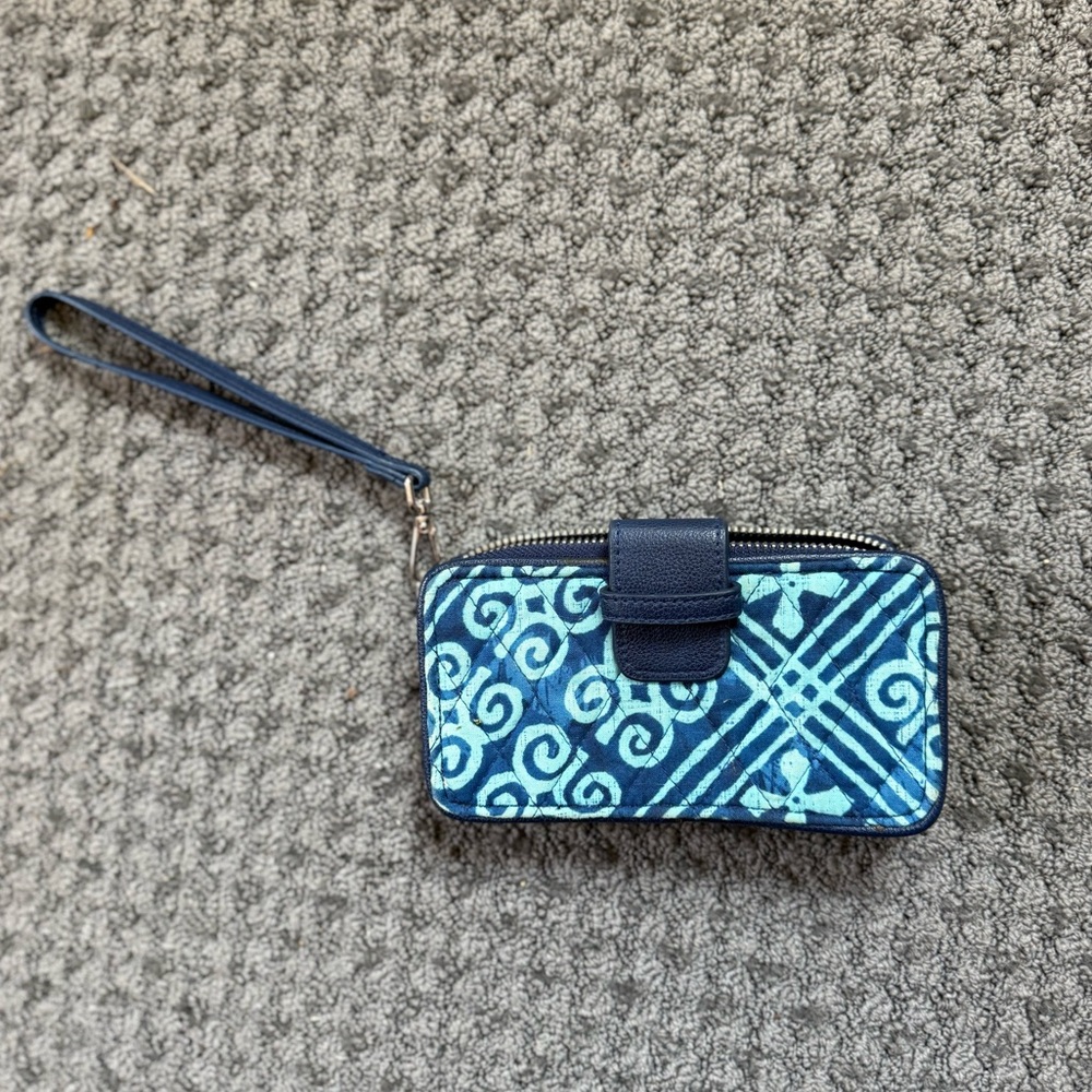 Blue Patterned Wristlet Phone Case Vera Bradley